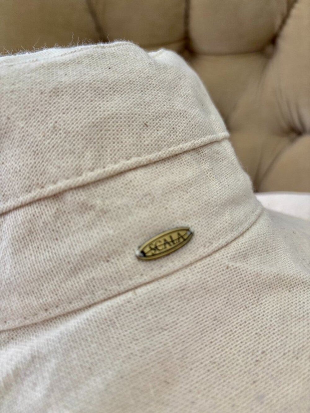 NEW Auth SCALIA Natural Cotton Canvas UPF Protection Brim Sun Hat - Picture 2 of 6